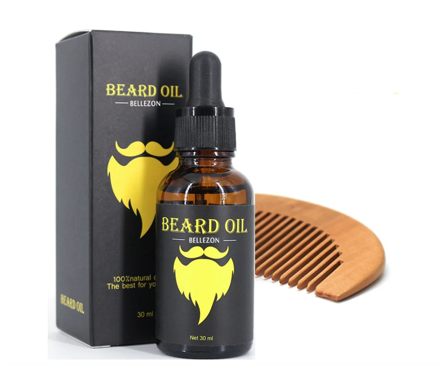 Men Beard Growth Oil Kit Soften Hair Growth Nourishing Enhancer Beard Wax Balm Moustache Oil Leave-In Conditioner Beard Care