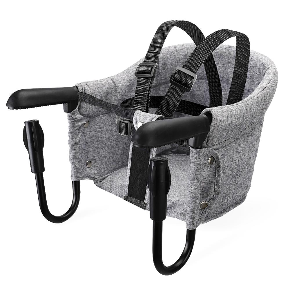 Portable Baby Dinning Chair Foldable Highchair Safety Seat Booster Can Withstand 18 kg Dinning Hook-on Chair Harness