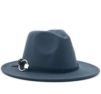 Wool Fedora Hat Hawkins Felt Cap Wide Brim Ladies Trilby Chapeu Feminino Hat Women Men Jazz Church Godfather Sombrero Caps