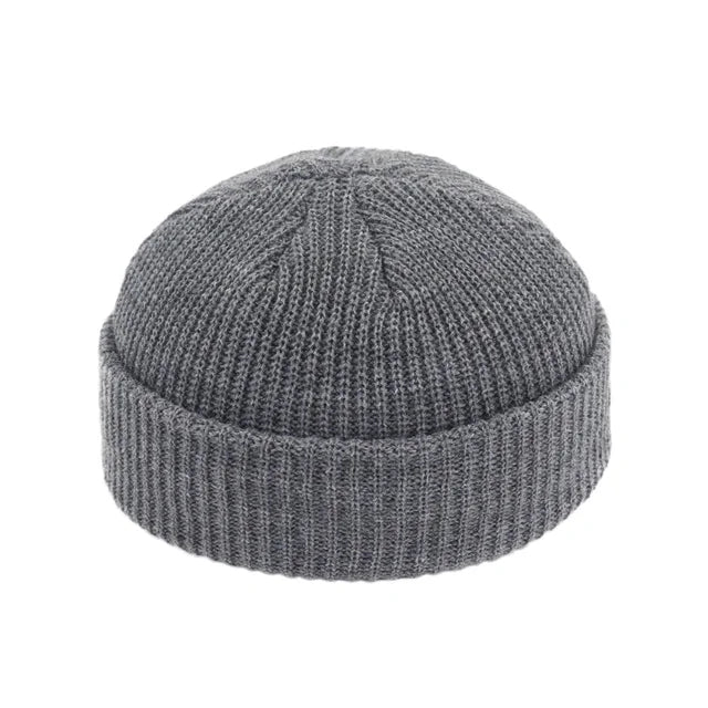 Brimless Hats Hip Hop Beanie Skullcap Street Knitted Hat Women Men Acrylic Unisex Casual Solid Pumpkin Portable Melon Cap