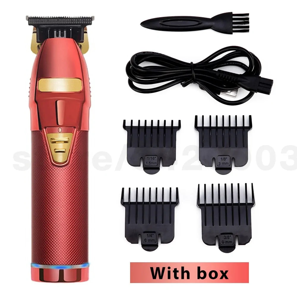 Gold Electric Trimmer For Men Cordless Shaver Barber Hair Clipper