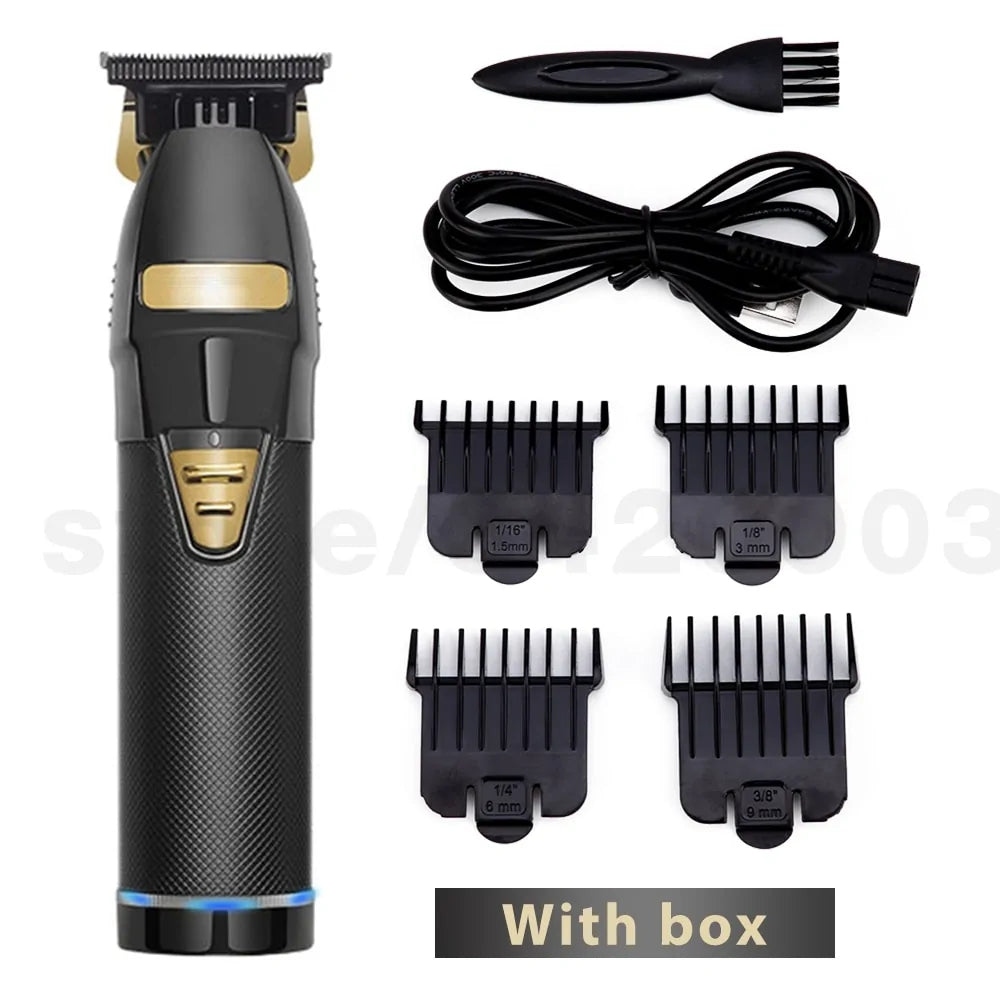 Gold Electric Trimmer For Men Cordless Shaver Barber Hair Clipper