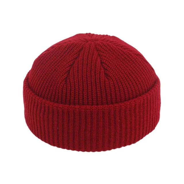 Brimless Hats Hip Hop Beanie Skullcap Street Knitted Hat Women Men Acrylic Unisex Casual Solid Pumpkin Portable Melon Cap