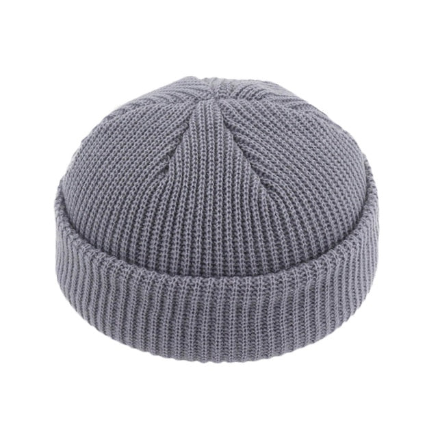 Brimless Hats Hip Hop Beanie Skullcap Street Knitted Hat Women Men Acrylic Unisex Casual Solid Pumpkin Portable Melon Cap