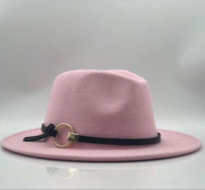 Wool Fedora Hat Hawkins Felt Cap Wide Brim Ladies Trilby Chapeu Feminino Hat Women Men Jazz Church Godfather Sombrero Caps