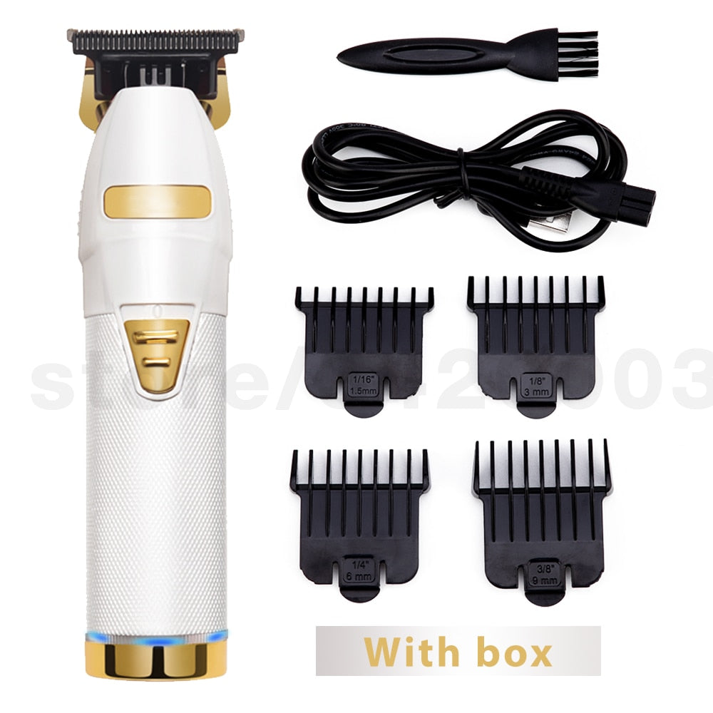 Gold Electric Trimmer For Men Cordless Shaver Barber Hair Clipper