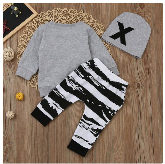 “ADORE ME, DON’T BORE ME” 3-PIECE BABY, TODDLER OUTFIT AND HAT