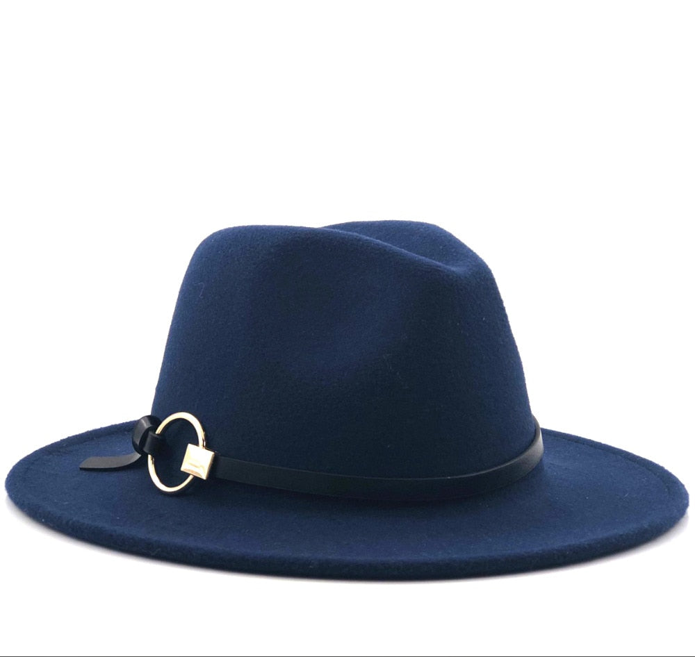 Wool Fedora Hat Hawkins Felt Cap Wide Brim Ladies Trilby Chapeu Feminino Hat Women Men Jazz Church Godfather Sombrero Caps