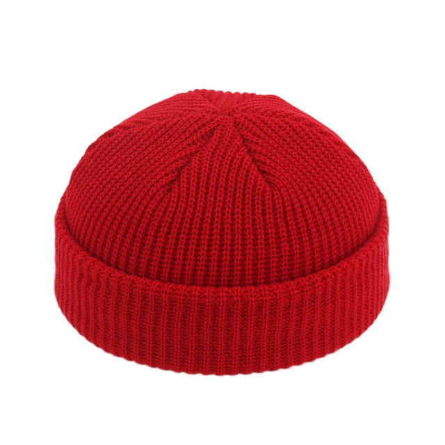 Brimless Hats Hip Hop Beanie Skullcap Street Knitted Hat Women Men Acrylic Unisex Casual Solid Pumpkin Portable Melon Cap