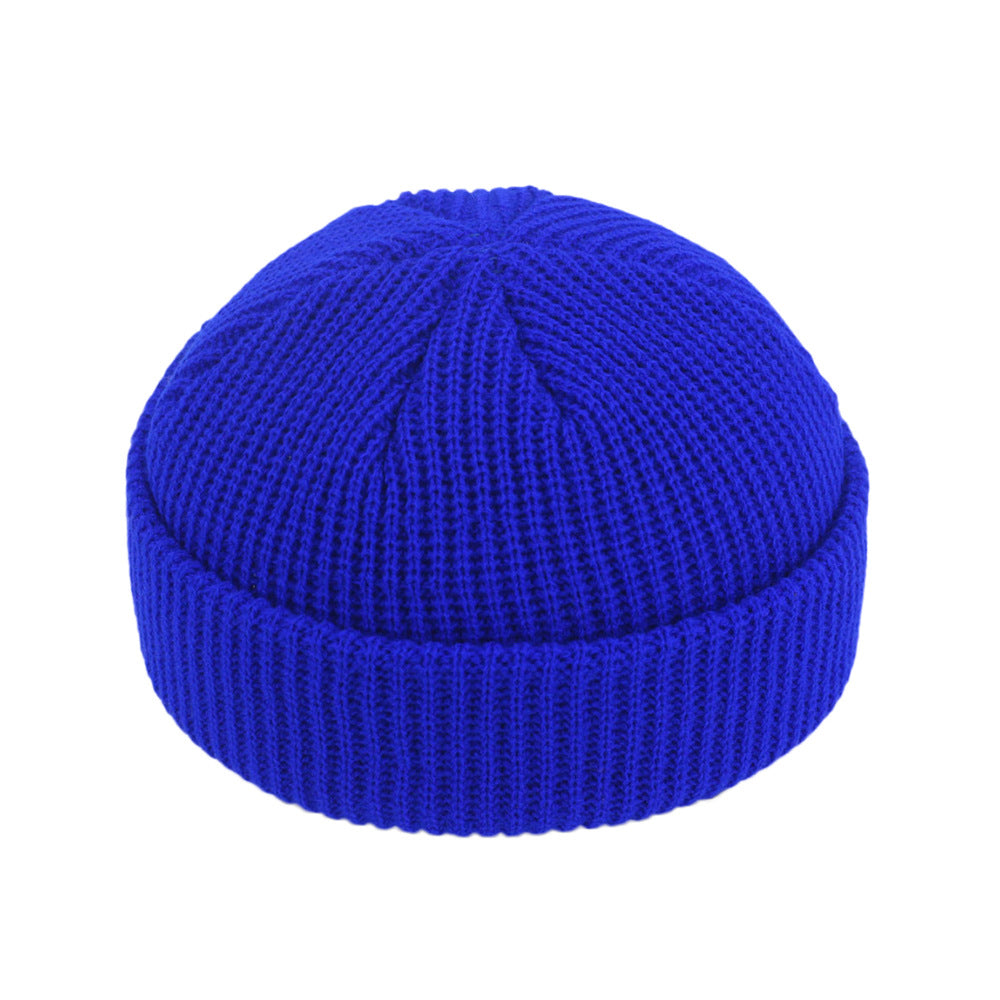 Brimless Hats Hip Hop Beanie Skullcap Street Knitted Hat Women Men Acrylic Unisex Casual Solid Pumpkin Portable Melon Cap